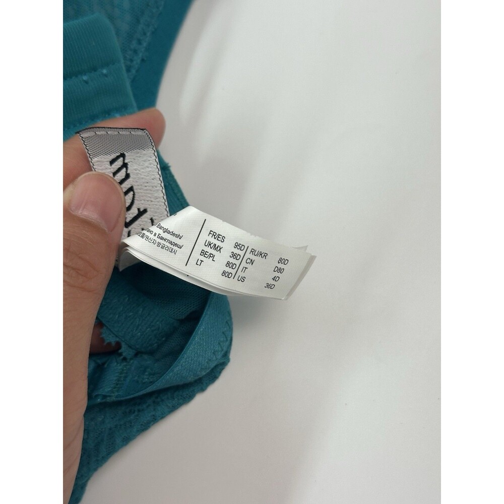 Etam 36D No.4 Idole Lightly Lined Demi Lace Bra NWOT Green - Picture 4 of 4